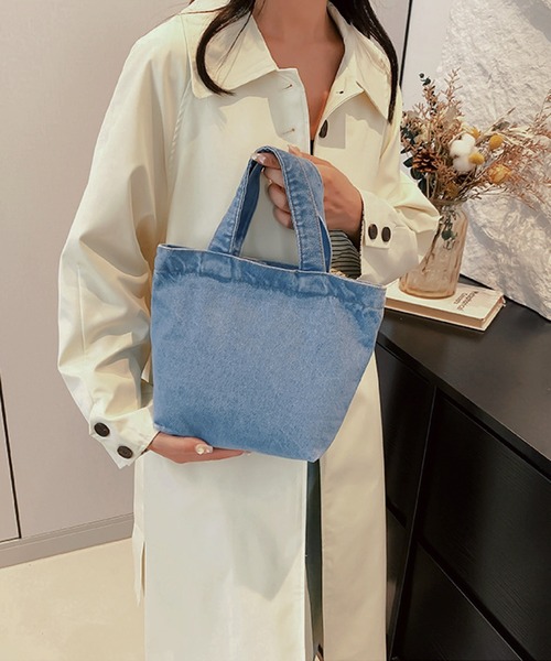 VIBGYOR(ヴィブジョー)の「Mignonjour/デニムミニトートバッグ M2976(トートバッグ・レディース・ブルー/ライトブルー・FREE)」の2枚目の写真