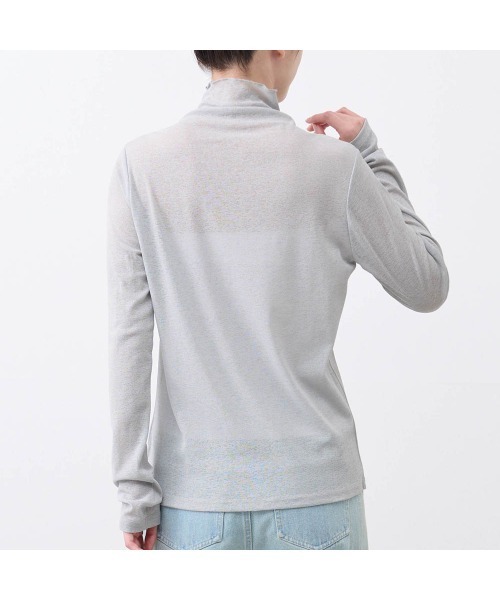 Belle Maison(ベルメゾン)の「スラブシアーハイネックカットソー【乾燥機OK】(Tシャツ/カットソー・レディース・オフホワイト/グレー/チャコール・L/M/S)」の12枚目の写真