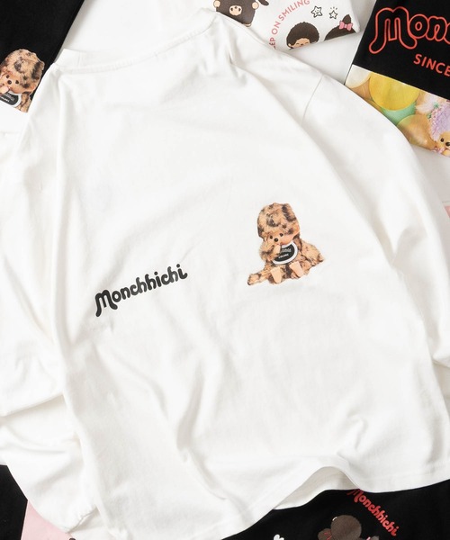 JOHN'S CLOSET（ジョンズクローゼット）の「【k】〔Monchhichi /モンチッチ〕アソートデザイン プリント ロンT レディース/フリーサイズ（Tシャツ/カットソー・レディース・ブラック系/ホワイト系3/ブラック系3/ホワイト系2/オフホワイト/ホワイト系/ブラック/ブラック系2・FREE）」の3枚目の写真
