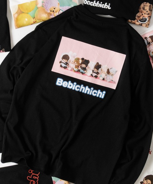 JOHN'S CLOSET（ジョンズクローゼット）の「【k】〔Monchhichi /モンチッチ〕アソートデザイン プリント ロンT レディース/フリーサイズ（Tシャツ/カットソー・レディース・ブラック系/ホワイト系3/ブラック系3/ホワイト系2/オフホワイト/ホワイト系/ブラック/ブラック系2・FREE）」の6枚目の写真