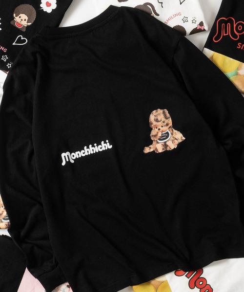 JOHN'S CLOSET（ジョンズクローゼット）の「【k】〔Monchhichi /モンチッチ〕アソートデザイン プリント ロンT レディース/フリーサイズ（Tシャツ/カットソー・レディース・ブラック系/ホワイト系3/ブラック系3/ホワイト系2/オフホワイト/ホワイト系/ブラック/ブラック系2・FREE）」の7枚目の写真