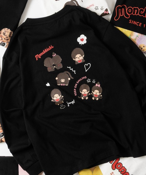JOHN'S CLOSET（ジョンズクローゼット）の「【k】〔Monchhichi /モンチッチ〕アソートデザイン プリント ロンT レディース/フリーサイズ（Tシャツ/カットソー・レディース・ブラック系/ホワイト系3/ブラック系3/ホワイト系2/オフホワイト/ホワイト系/ブラック/ブラック系2・FREE）」の8枚目の写真