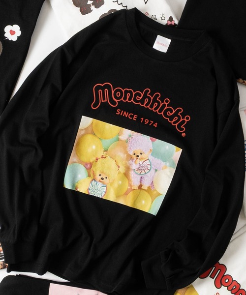 JOHN'S CLOSET（ジョンズクローゼット）の「【k】〔Monchhichi /モンチッチ〕アソートデザイン プリント ロンT レディース/フリーサイズ（Tシャツ/カットソー・レディース・ブラック系/ホワイト系3/ブラック系3/ホワイト系2/オフホワイト/ホワイト系/ブラック/ブラック系2・FREE）」の5枚目の写真