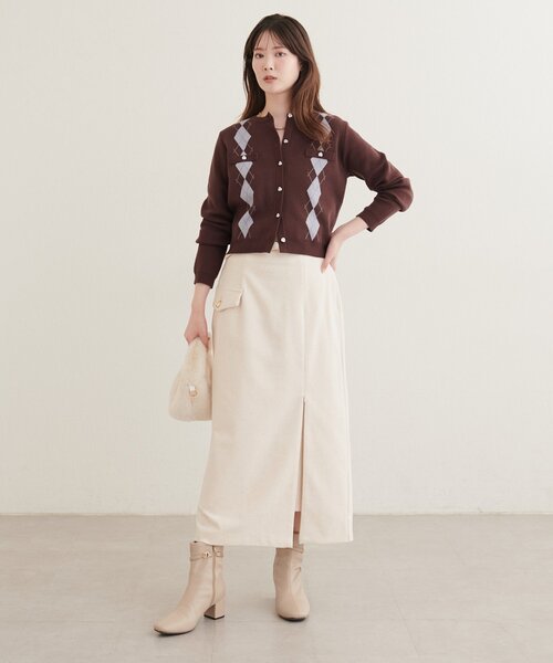 natural couture（ナチュラルクチュール）の「ベルト付きナロースカート（スカート・レディース・ブラウン系その他/ライトベージュ/チャコールグレー/グレー系その他・LARGE/MEDIUM）」の13枚目の写真