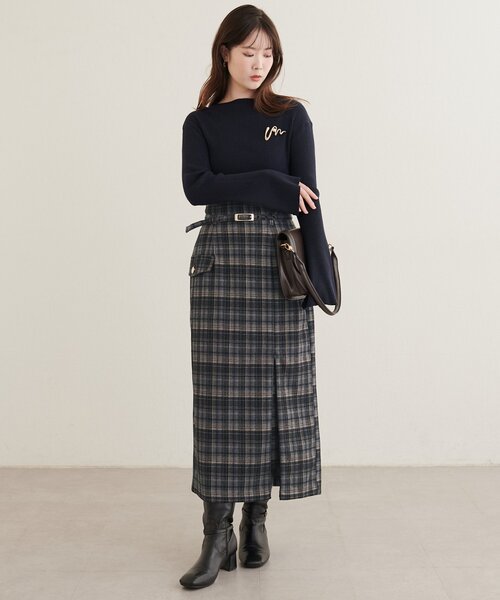 natural couture（ナチュラルクチュール）の「ベルト付きナロースカート（スカート・レディース・ブラウン系その他/ライトベージュ/チャコールグレー/グレー系その他・LARGE/MEDIUM）」の17枚目の写真