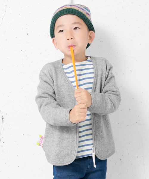 URBAN RESEARCH DOORS（アーバンリサーチドアーズ）の「DOORS 裏毛ジップVカーデ（Tシャツ/カットソー・キッズ・グレー/ライトグレー・120/135/90/105）」の12枚目の写真