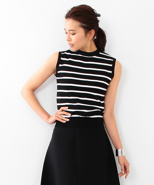 BEAMS LIGHTS Women's(ビームスライツ ウィメンズ)の「BEAMS LIGHTS / サーブルニット ノースリーブプルオーバー(ニット/セーター・レディース・オフホワイト/その他1/その他2・ONE SIZE)」の1枚目の写真