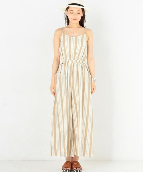 Another Edition(アナザーエディション)の「ストライプオールインワン/AEBC KHADHI STRP AIO◆(つなぎ/オールインワン・レディース・ブラック/ベージュ・フリー)」の3枚目の写真