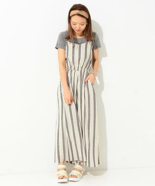 Another Edition(アナザーエディション)の「ストライプオールインワン/AEBC KHADHI STRP AIO◆(つなぎ/オールインワン・レディース・ブラック/ベージュ・フリー)」の17枚目の写真