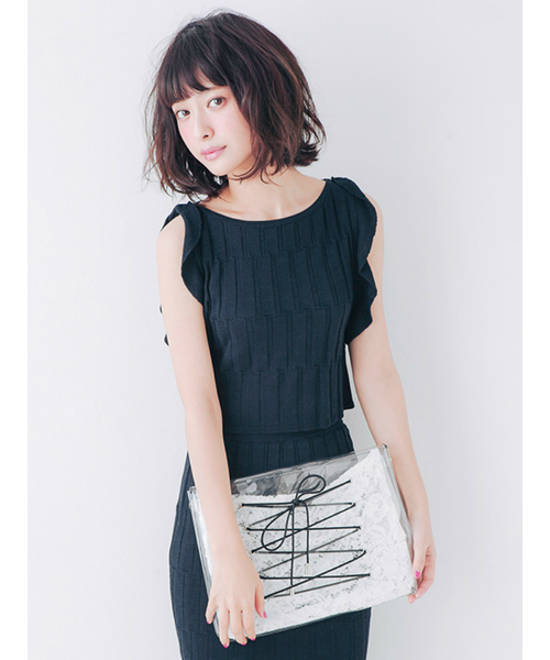 EATME（イートミー）の「ﾌｪﾃｨｼｭｸﾘｱｸﾗｯﾁ（クラッチバッグ・レディース・クリア/ブラック・FREE）」の2枚目の写真