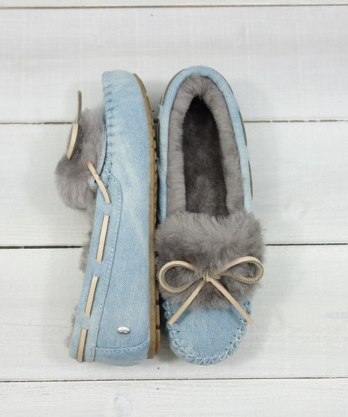 EMU Australia（エミューオーストラリア）の「Amity Cuff Denim  エミュ モカシン デニム（モカシン/デッキシューズ・レディース・ワンウォッシュ/ノンウォッシュ/ブルー系その他2・8/6/5/7/9）」の2枚目の写真