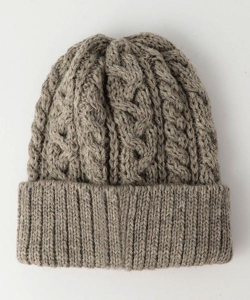 BEAUTY&YOUTH UNITED ARROWS（ビューティーアンドユースユナイテッドアローズ）の「＜HIGHLAND 2000＞ケーブル＆リブ ニットキャップ ◆（ニットキャップ/ビーニー・レディース・ワインレッド/ホワイト/ダークグレー/ナチュラル・FREE）」の3枚目の写真