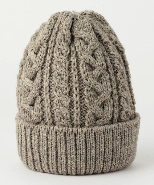 BEAUTY&YOUTH UNITED ARROWS（ビューティーアンドユースユナイテッドアローズ）の「＜HIGHLAND 2000＞ケーブル＆リブ ニットキャップ ◆（ニットキャップ/ビーニー・レディース・ワインレッド/ホワイト/ダークグレー/ナチュラル・FREE）」の6枚目の写真