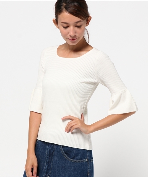 PROPORTION BODY DRESSING（プロポーションボディドレッシング）の「【AneCan10月号掲載】ソリストヒート袖チューリップニット（ニット/セーター・レディース・ホワイト系その他/ボルドー/ピンク/ブラック・3/2）」の2枚目の写真