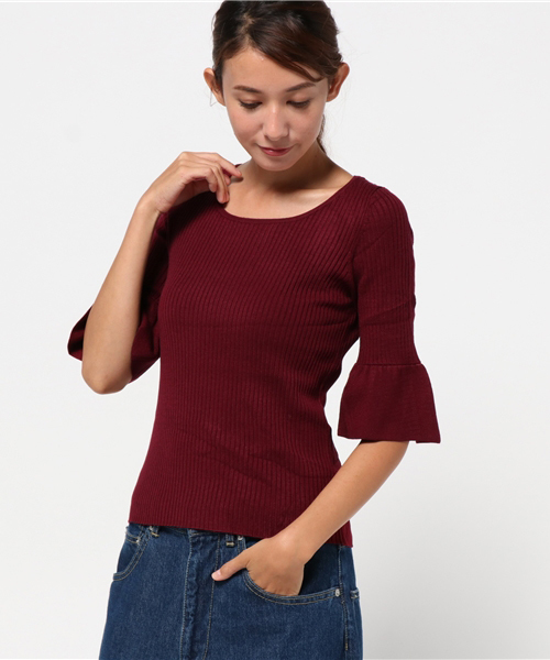 PROPORTION BODY DRESSING（プロポーションボディドレッシング）の「【AneCan10月号掲載】ソリストヒート袖チューリップニット（ニット/セーター・レディース・ホワイト系その他/ボルドー/ピンク/ブラック・3/2）」の4枚目の写真