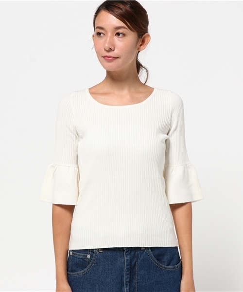PROPORTION BODY DRESSING（プロポーションボディドレッシング）の「【AneCan10月号掲載】ソリストヒート袖チューリップニット（ニット/セーター・レディース・ホワイト系その他/ボルドー/ピンク/ブラック・3/2）」の7枚目の写真