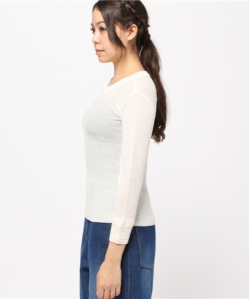 BEN DAVIS(ベンデイビス)の「BEN DAVIS MARKET STREET THERMAL CREW SWEATER -made in japan-(Tシャツ/カットソー・レディース・ヘザーグレー/ナチュラル/オレンジ/ネイビー/ブラック/オリーブ・1/2)」の15枚目の写真