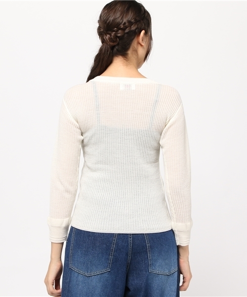 BEN DAVIS(ベンデイビス)の「BEN DAVIS MARKET STREET THERMAL CREW SWEATER -made in japan-(Tシャツ/カットソー・レディース・ヘザーグレー/ナチュラル/オレンジ/ネイビー/ブラック/オリーブ・1/2)」の8枚目の写真