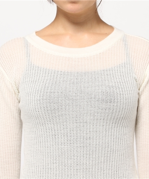 BEN DAVIS(ベンデイビス)の「BEN DAVIS MARKET STREET THERMAL CREW SWEATER -made in japan-(Tシャツ/カットソー・レディース・ヘザーグレー/ナチュラル/オレンジ/ネイビー/ブラック/オリーブ・1/2)」の9枚目の写真