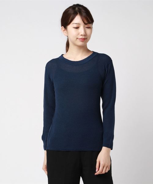BEN DAVIS(ベンデイビス)の「BEN DAVIS MARKET STREET THERMAL CREW SWEATER -made in japan-(Tシャツ/カットソー・レディース・ヘザーグレー/ナチュラル/オレンジ/ネイビー/ブラック/オリーブ・1/2)」の19枚目の写真
