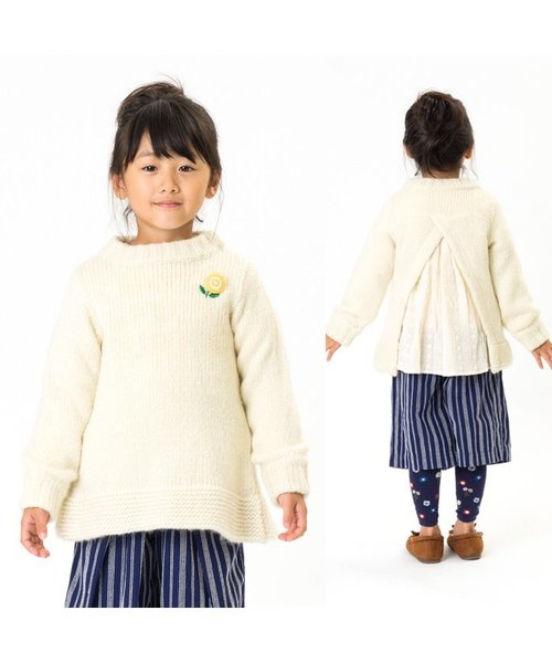 Seraph(セラフ)の「後ろ切り替えニットセーター(ニット/セーター・キッズ・マスタード/キナリ/グレー・140/120/130/90/110/100/80/95)」の5枚目の写真