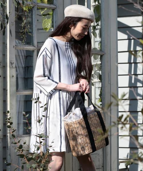 coen（コーエン）の「テープかごバッグBIG（かごバッグ・レディース・ブラック/ゴールド・FREE）」の3枚目の写真