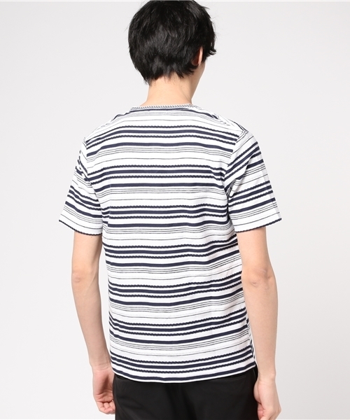 MEN'S BIGI(メンズビギ)の「VネックボーダーTシャツ/ロープボーダー(Tシャツ/カットソー・メンズ・ホワイト/ホワイト系その他/ネイビー・M/L/S)」の12枚目の写真