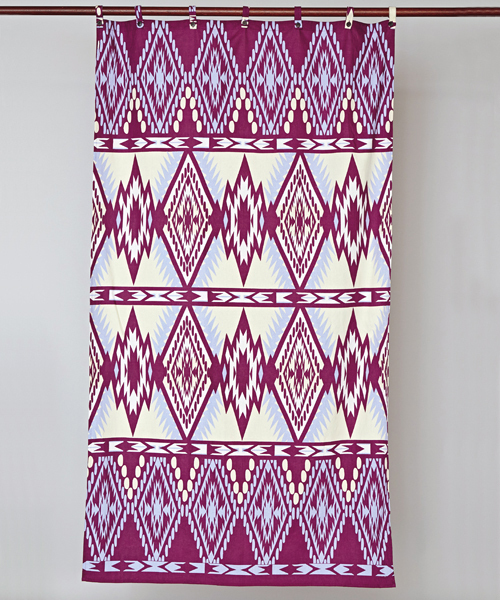 チャイハネ（チャイハネ）の「【チャイハネ】ジオメトリックカーテン178cm（インテリア雑貨・パープル/グリーン/ブラウン・FREE）」の3枚目の写真