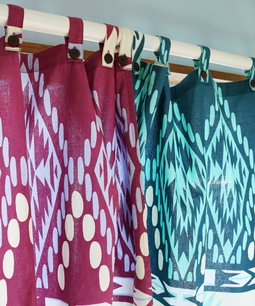 チャイハネ（チャイハネ）の「【チャイハネ】ジオメトリックカーテン178cm（インテリア雑貨・パープル/グリーン/ブラウン・FREE）」の9枚目の写真