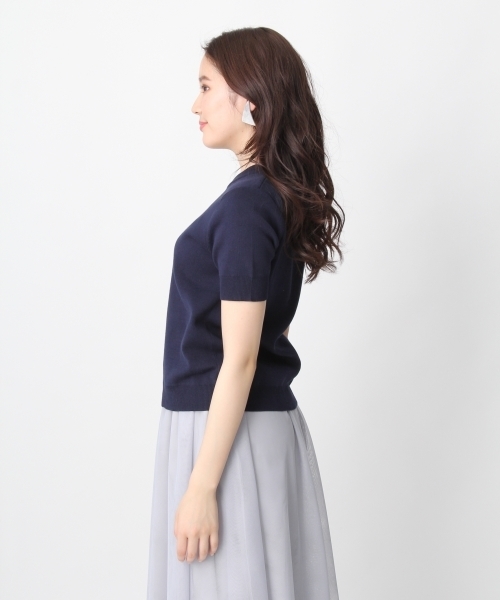 Andemiu（アンデミュウ）の「ギザコットンＴニット749042（ニット/セーター・レディース・ピンク/ホワイト/ネイビー/ブルー・FREE）」の7枚目の写真