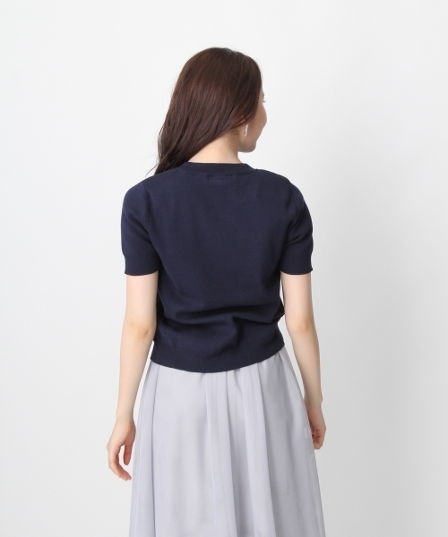 Andemiu（アンデミュウ）の「ギザコットンＴニット749042（ニット/セーター・レディース・ピンク/ホワイト/ネイビー/ブルー・FREE）」の8枚目の写真