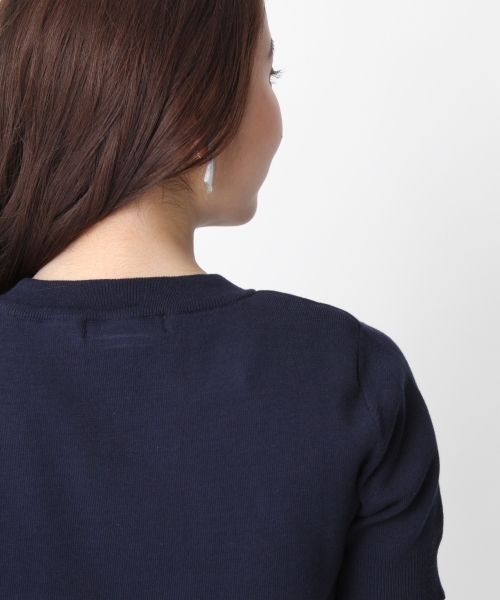 Andemiu（アンデミュウ）の「ギザコットンＴニット749042（ニット/セーター・レディース・ピンク/ホワイト/ネイビー/ブルー・FREE）」の9枚目の写真