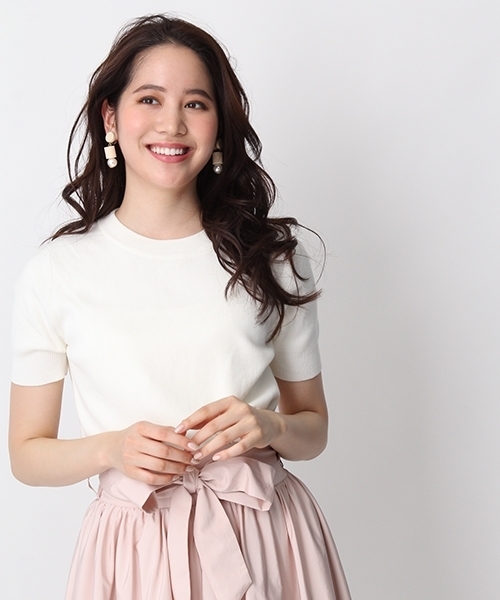 Andemiu（アンデミュウ）の「ギザコットンＴニット749042（ニット/セーター・レディース・ピンク/ホワイト/ネイビー/ブルー・FREE）」の19枚目の写真