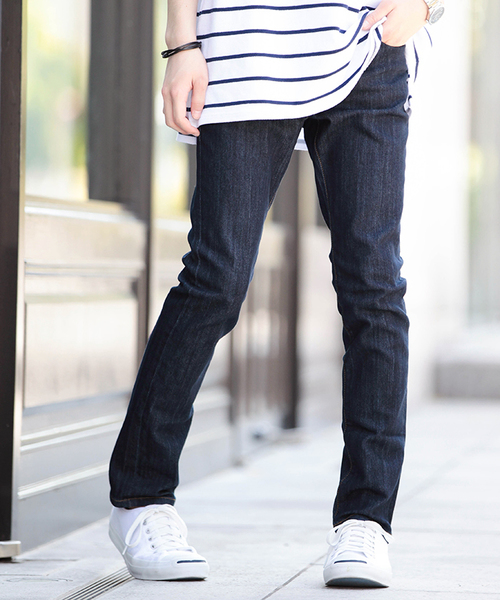 WEGO（ウィゴー）の「WEGO/【WEB限定】ストレッチデニムスキニーパンツ（デニムパンツ・メンズ・インディゴブルー/ダークインディゴブルー・SMALL/MEDIUM/LARGE）」の2枚目の写真