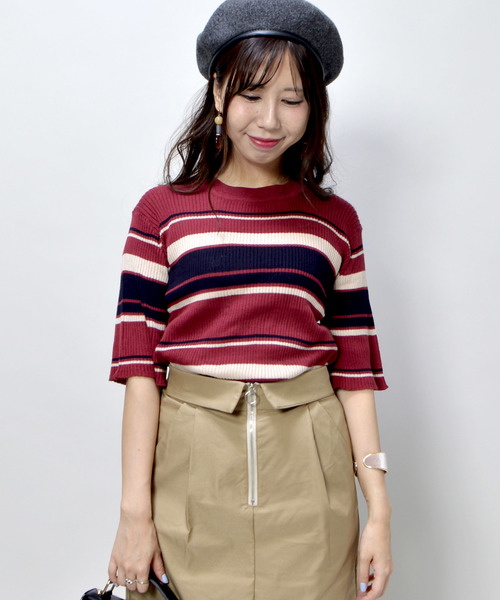 archives（アルシーヴ）の「リブプルオーバー（ニット/セーター・レディース・オフホワイト/グレー/ネイビー/レッド系その他・MEDIUM）」の4枚目の写真