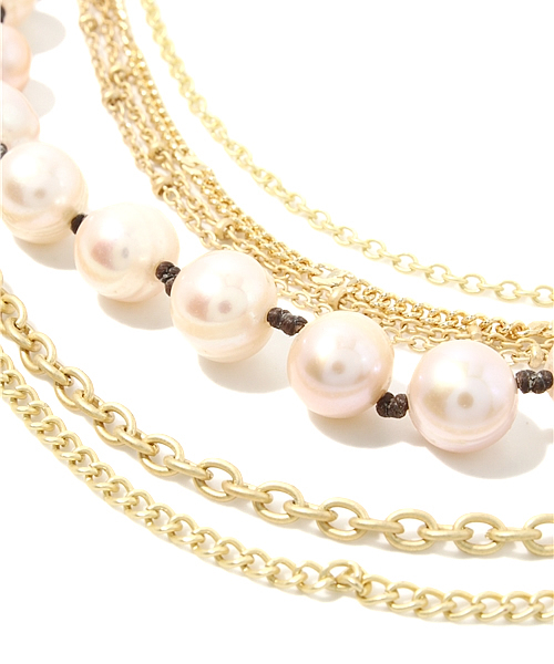 ROSE BUD(ローズバッド)の「(NAKAMOL)CNX762 NECKLACE(ネックレス・レディース・ゴールド×ブラウン・ONESIZE)」の4枚目の写真