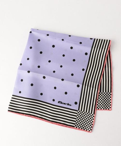 新品 フィオリオ 誤魔化せ Fiorio スカーフ 幾何学柄 シルク100% 正規品 