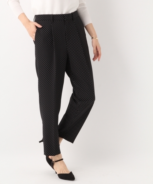 A part by（アパートバイ）の「P/PUソフトテーパードパンツ　782082（その他パンツ・レディース・ブラック/オフホワイト/ブラック系その他/ブラック系その他2・SMALL/MEDIUM/LARGE）」の3枚目の写真