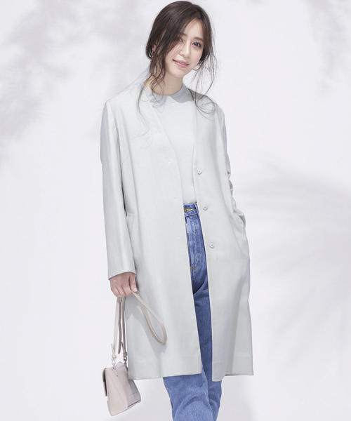 ノーカラーホワイトジャケット ウエストリボン付き ノーカラーホワイトジャケット ウエストリボン付き 楽天市場