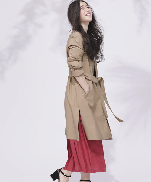 NANO universe（ナノユニバース）の「【WEB限定】 ウエストリボンノーカラーコート（その他アウター・レディース・ライトグレー/ベージュ/その他1/その他2・36/38）」の6枚目の写真