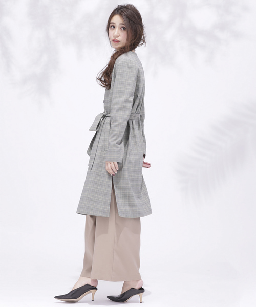NANO universe（ナノユニバース）の「【WEB限定】 ウエストリボンノーカラーコート（その他アウター・レディース・ライトグレー/ベージュ/その他1/その他2・36/38）」の10枚目の写真