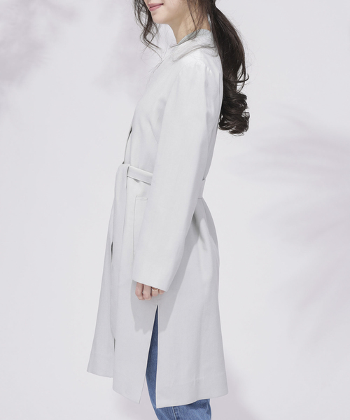 NANO universe（ナノユニバース）の「【WEB限定】 ウエストリボンノーカラーコート（その他アウター・レディース・ライトグレー/ベージュ/その他1/その他2・36/38）」の13枚目の写真