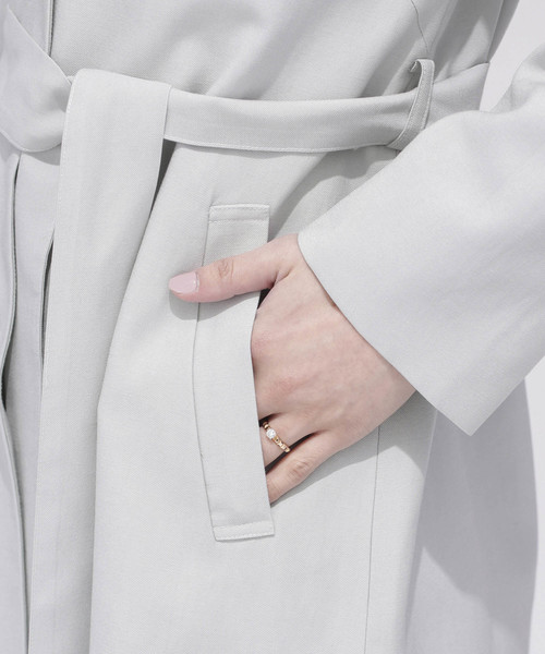 NANO universe（ナノユニバース）の「【WEB限定】 ウエストリボンノーカラーコート（その他アウター・レディース・ライトグレー/ベージュ/その他1/その他2・36/38）」の17枚目の写真