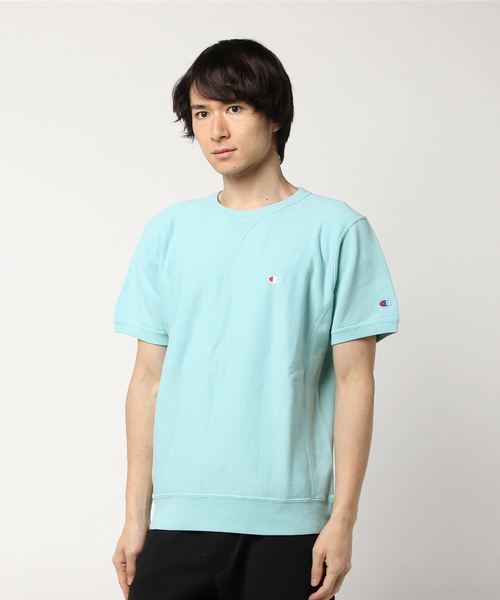 Champion(チャンピオン)の「【Champion/チャンピオン】メンズ リバースウィーブハーフスリーブクルーネックスウェットシャツ(10oz)(スウェット・メンズ・グレー×サックスブルー/ラベンダー/モカ/ミント・X-LARGE/LARGE/MEDIUM)」の3枚目の写真