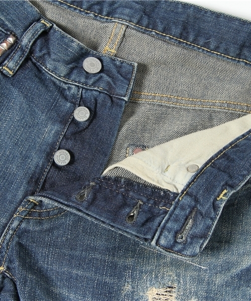 HYSTERIC GLAMOUR（ヒステリックグラマー）の「VCR加工デニム スリムストレートPT（デニムパンツ・メンズ・インディゴブルー・28inch/30inch/32inch/34inch）」の9枚目の写真