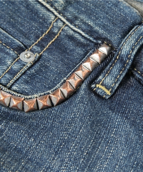 HYSTERIC GLAMOUR（ヒステリックグラマー）の「VCR加工デニム スリムストレートPT（デニムパンツ・メンズ・インディゴブルー・28inch/30inch/32inch/34inch）」の10枚目の写真