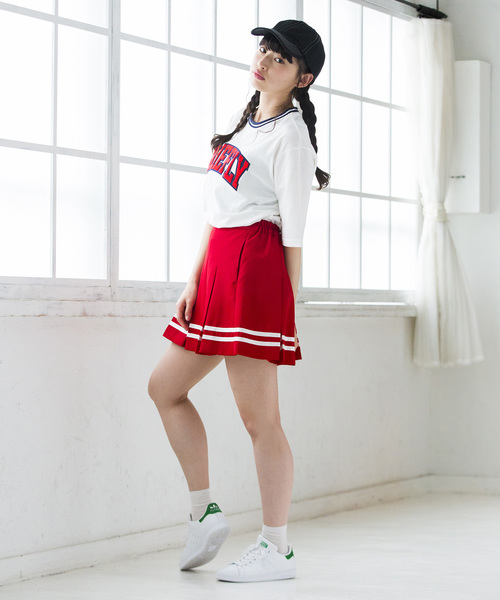 WEGO（ウィゴー）の「WEGO/ラインBOXプリーツスカート（スカート・レディース・ホワイト/ブラック/レッド・SMALL/MEDIUM）」の7枚目の写真