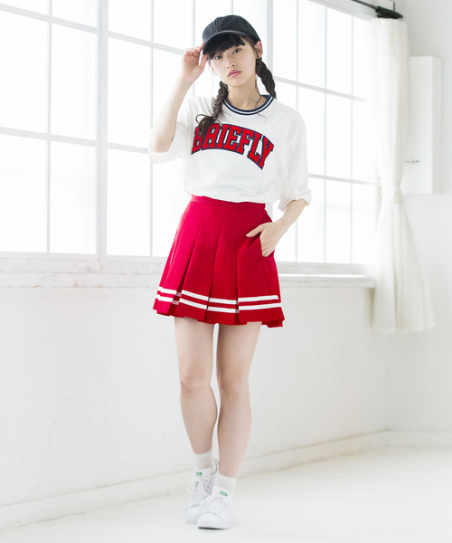 WEGO（ウィゴー）の「WEGO/ラインBOXプリーツスカート（スカート・レディース・ホワイト/ブラック/レッド・SMALL/MEDIUM）」の9枚目の写真