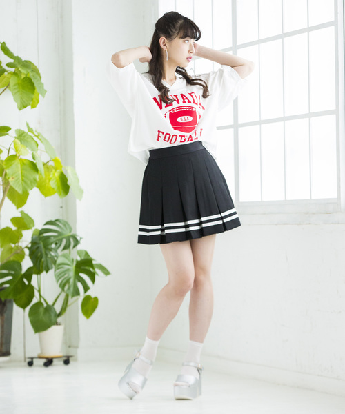 WEGO（ウィゴー）の「WEGO/ラインBOXプリーツスカート（スカート・レディース・ホワイト/ブラック/レッド・SMALL/MEDIUM）」の11枚目の写真