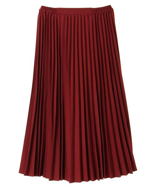 AMERICAN HOLIC（アメリカンホリック）の「無地プリーツロングスカート（スカート・レディース・杢グレー/マスタード/ブラウン/ボルドー/グリーン/ブラック・FREE）」の9枚目の写真